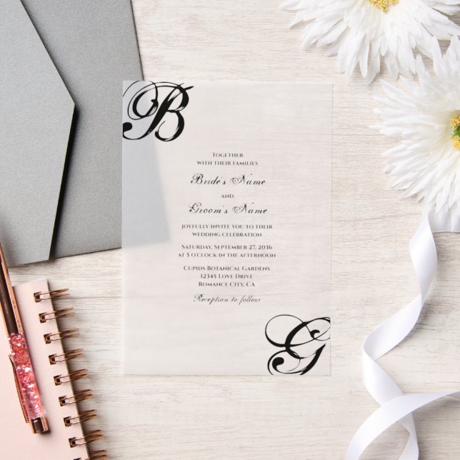 Einmalige Hochzeit mit Schwarzweiß-Script (Hochzeit)