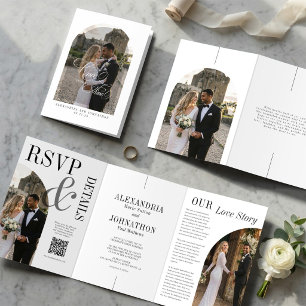 Einmalige Hochzeits-Tri-Fold-Einladung Dreifach-gefaltete Programmkarte