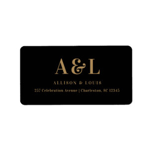 Einmalige Hochzeitstiefel-Minimalistisch-Schwarz Adressaufkleber