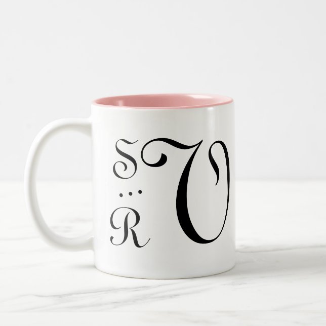 Einmalige Hochzeitstipps elegant Minimalistisch Zweifarbige Tasse (Links)
