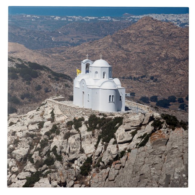 Einmalige Kirche in griechischen Bergen Fliese (Vorderseite)