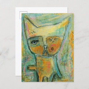 Einmalige mit Augen Katze Postkarte