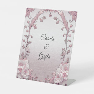 Einmalige Pink Floral Tabletop-Zeichen Sockelschild