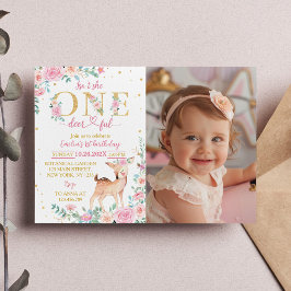 Einmalige Rosa Blütengeburt Foto Einladung