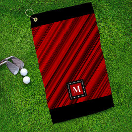 Einmalige rote und schwarze Diagonalstreifen Golfhandtuch