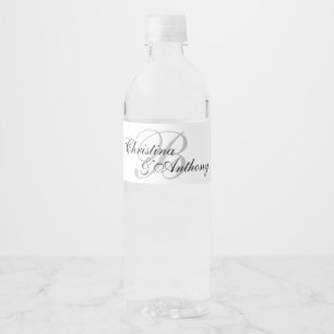 Einmalige Verpackung für das Hochzeitstich Wasserflaschenetikett