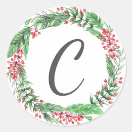 Einmalige Weihnachtskarten für die Familie der Kra Runder Aufkleber