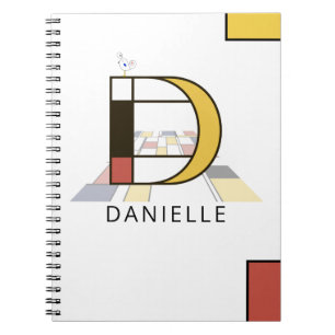 Einmaliger Neoplasticism Style Monogram. Letter D Notizblock