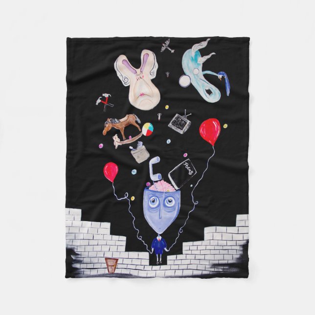 Einmaliges Fleece-Blanket. Pink's Wall. Fleecedecke (Vorderseite)