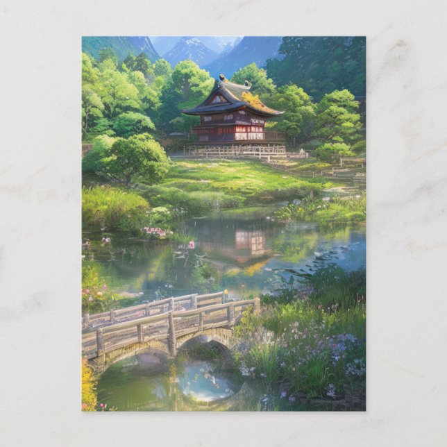 Einmaliges Haus am Fluss Postkarte (Vorderseite)