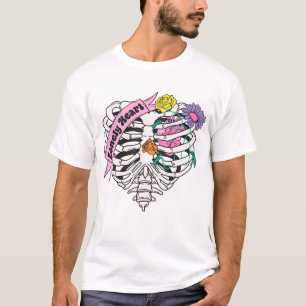 Einmaliges Herzskelett Anti Valentine T-Shirt