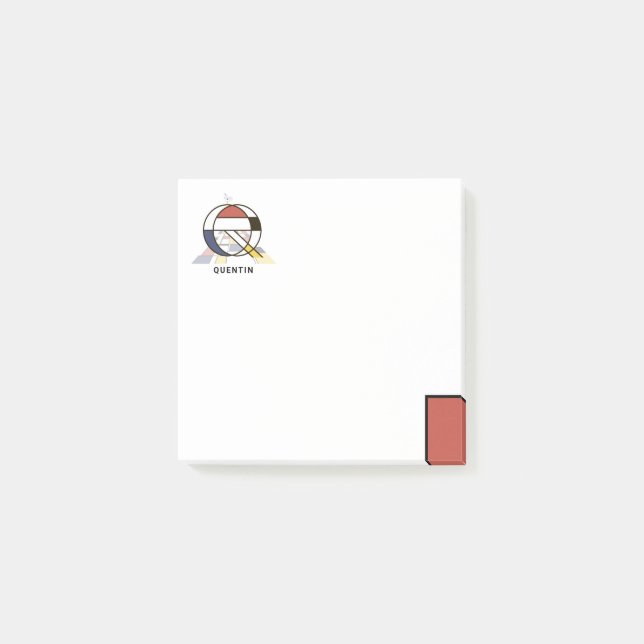 Einmaliges Monogramm moderner Kunst. Buchstabe Q Post-it Klebezettel (Vorderseite)