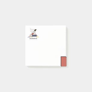 Einmaliges Monogramm moderner Kunst. Buchstabe Z Post-it Klebezettel