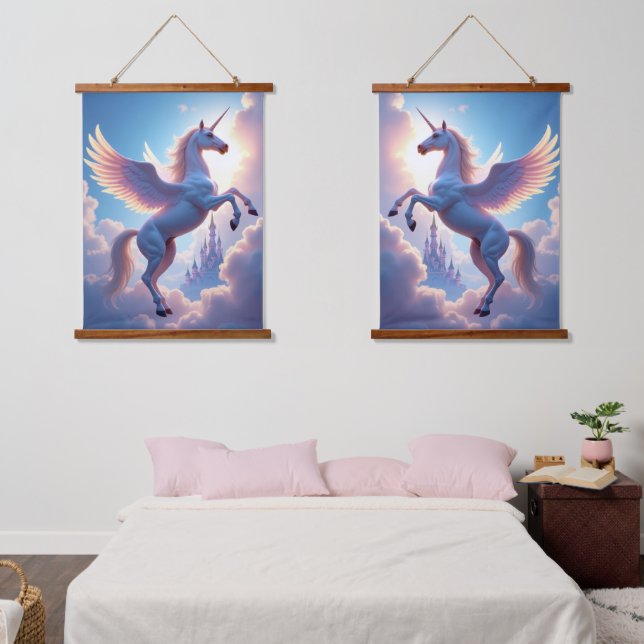 Einpolige Wandtapete aus Set mit Holzdeckenplatte Wandteppich Mit Holzrahmen (Schlafzimmer)