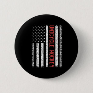 Einrad Hockey Amerikanische Flagge 4. Juli Frauen  Button