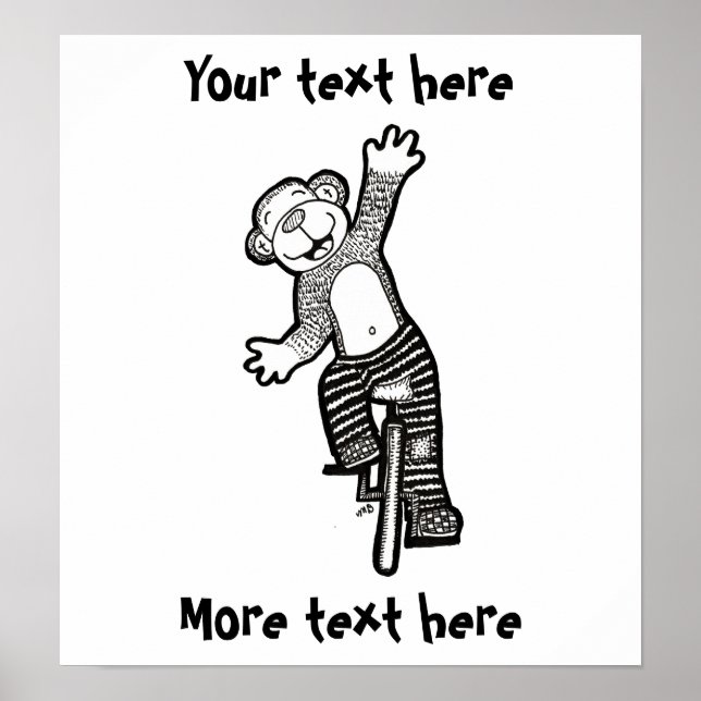 Einradaffe Poster (Vorne)