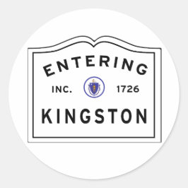 Einreise in die Stadt Kingston Ma Runder Aufkleber