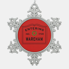 Einreise in die Stadt Wareham Weihnachten Schneeflocken Zinn-Ornament