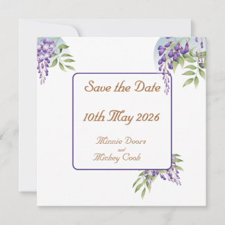 Einrichtung der Blume Wisteria Save The Date