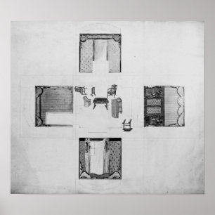 Einrichtung für einen kleinen zeichnend Raum Poster