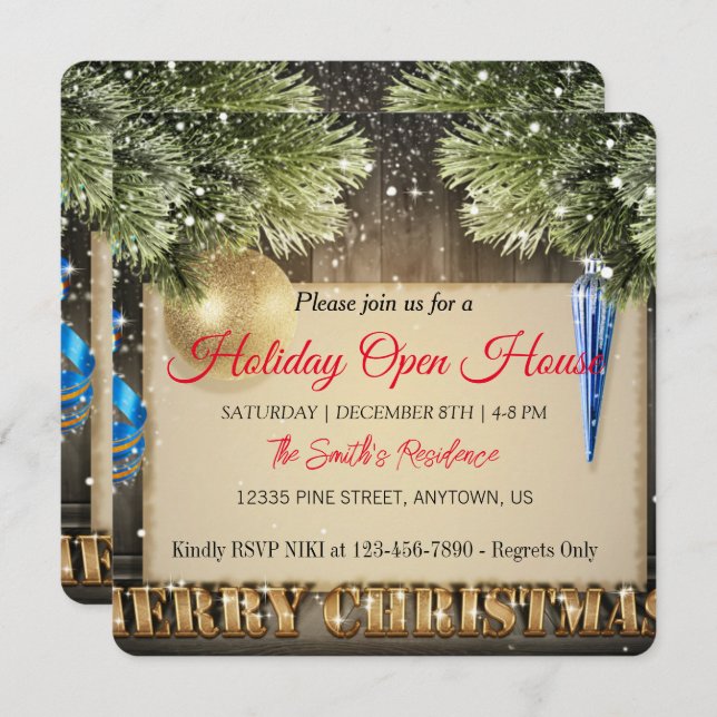 Einrichtung für Weihnachtsbaumkarten Feiertagskarte (Vorne/Hinten)