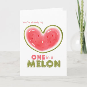 Eins an einem Melonen Valentinstag Karte