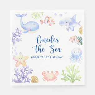 Eins der Meer 1. Geburtstag unter dem Meer Serviette