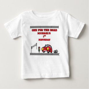 EINS FÜR DIE STRASSE RENNWAGEN JUNGE 1. GEBURTSTAG BABY T-SHIRT
