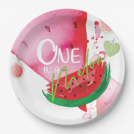 Eins im Niedlichen Sommer in Melon Pappteller