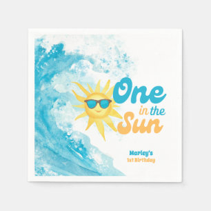 Eins in der Sonne 🌞 1. Geburtstag Strand Thema Serviette