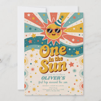 Eins in der Sonne Sunshine 1. Geburtstag  Einladung