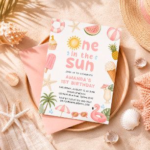 Eins in der Strandparty-Sommer-Sonnenparty 1. Gebu Einladung