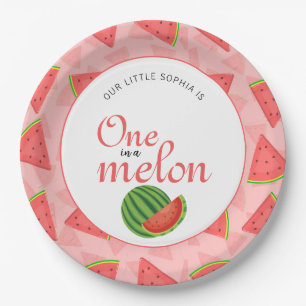 Eins in einem Melon 1. Geburtstag Party Wassermelo Pappteller