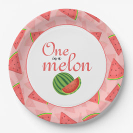 Eins in einem Melon 1. Geburtstag Party Wassermelo Pappteller