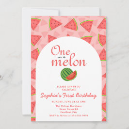 Eins in einem Melon 1. Geburtstag Wassermelone Fot Einladung