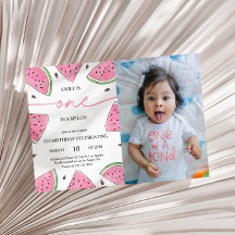 Eins in einem Melon 1. Geburtstag Wassermelone Fot