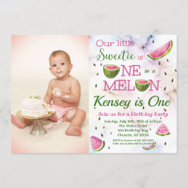 Eins in einem Melon 1. Watermelon Geburtstag Einla Einladung
