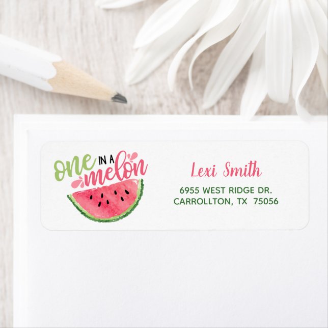 Eins in einem Melon-Adressetikett - Rosa (Insitu)