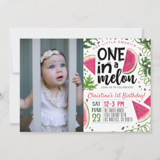 Eins in einem Melon Geburtstag Einladung