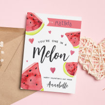 Eins in einem Melon-Klassenzimmer Valentinstag-Kar