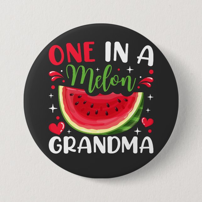 Eins in einem Melon Oma B-Day Party Runde Button (Vorderseite)