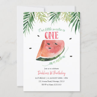 Eins in einem Melon Sommer Geburtstagseinladung Einladung