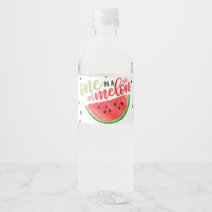 Eins in einem Melon Water Flasche Label - Rot Wasserflaschenetikett