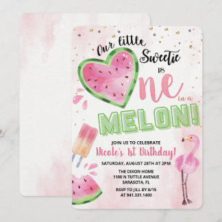 Eins in einem Melon Watermelon Einladung zum 1. Ge