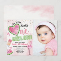 Eins in einem Melon Watermelon Einladung zum 1. Ge