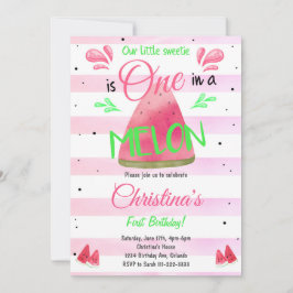 Eins in einem Melon Watermelon Einladung zum 1. Ge
