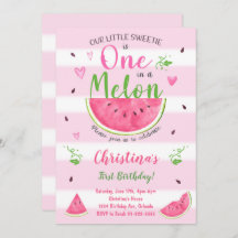 Eins in einem Melon Watermelon Einladung zum 1. Ge