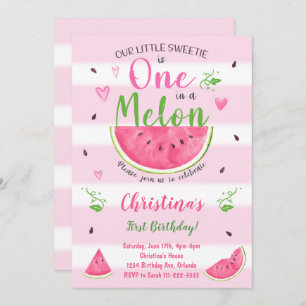 Eins in einem Melon Watermelon Einladung zum 1. Ge