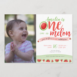 Eins in einem Melon Watermelon Einladung zum erste