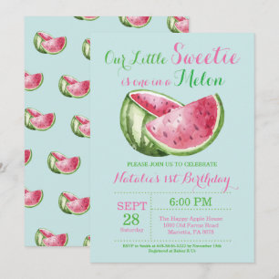 Eins in einem Melon Watermelon Einladung zum erste